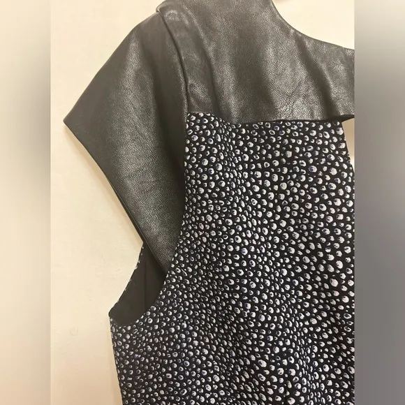 Guess‎ Ruched Mini Dress with Faux Leather Accents Size 6