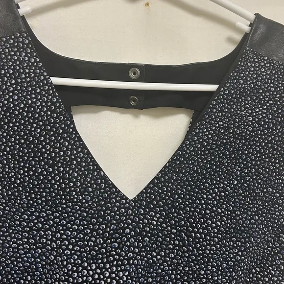 Guess‎ Ruched Mini Dress with Faux Leather Accents Size 6