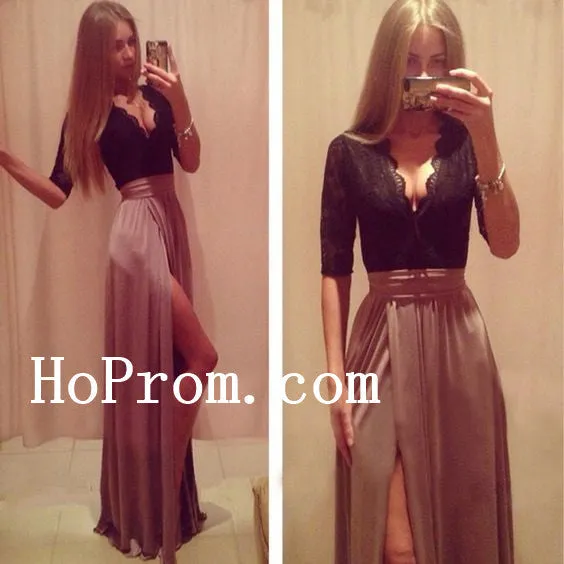 Half Sleeve Prom Dresses,V-Neck Prom Dress,Evening Dress