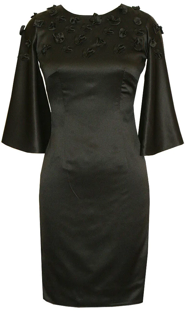 Hali Black Cocktail Dress with Sleeves