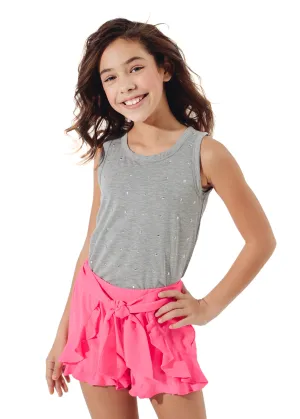 HEATHER GRAY STUDDED TANK