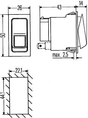 Hella-On/Off Rocker Switch (6Gm-007832-241)