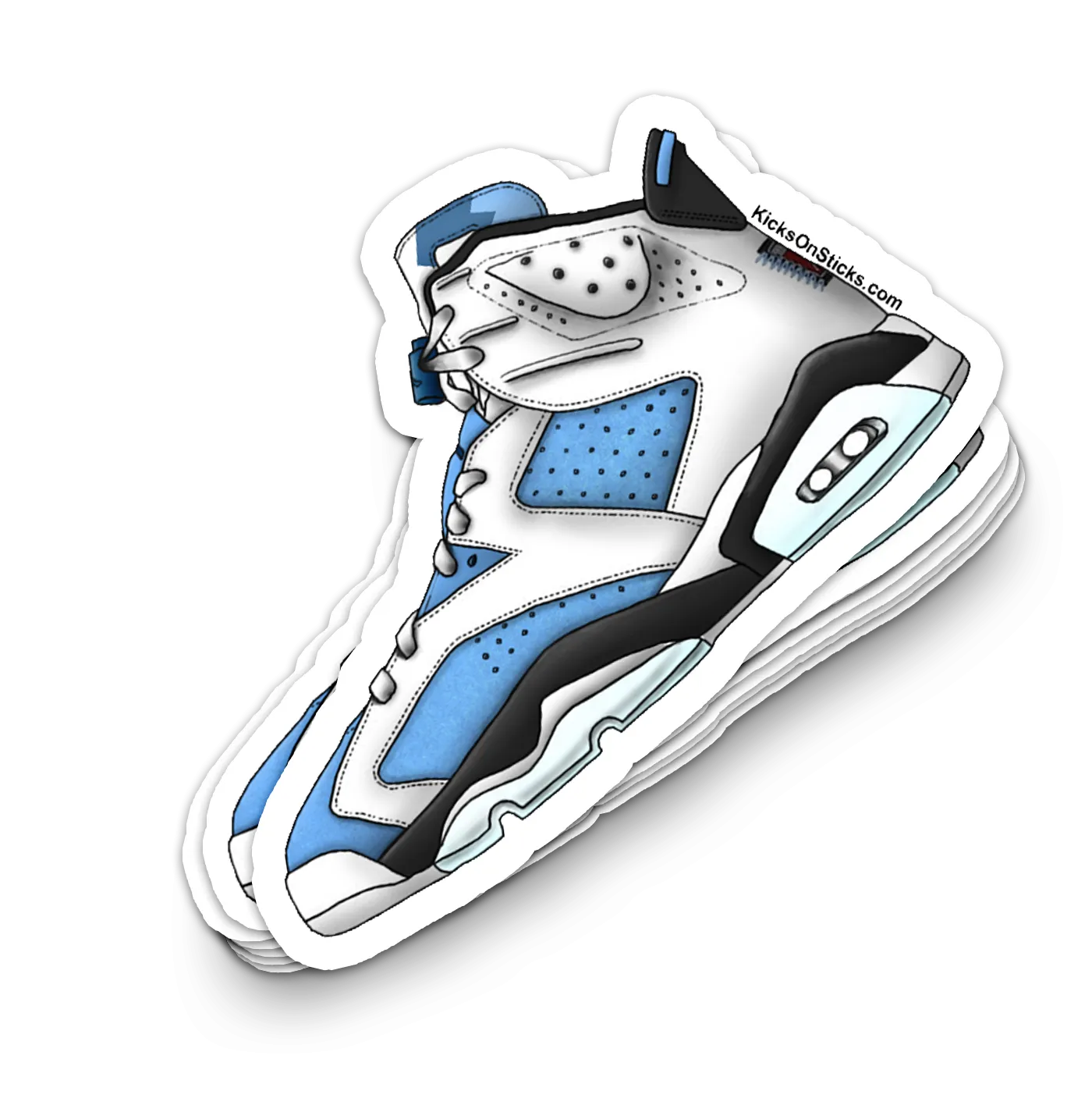 Jordan 6 "University Blue" Black Sneaker Sticker