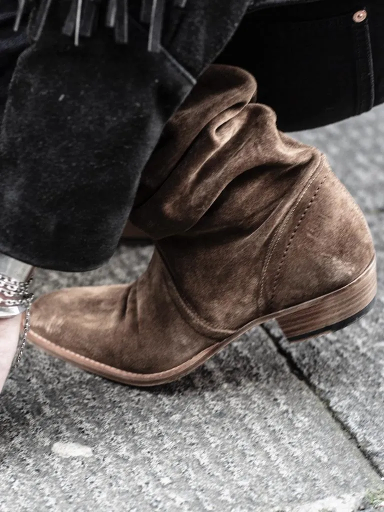 KEITH ROLL DOWN BOOTS IN SMOKE SUEDE