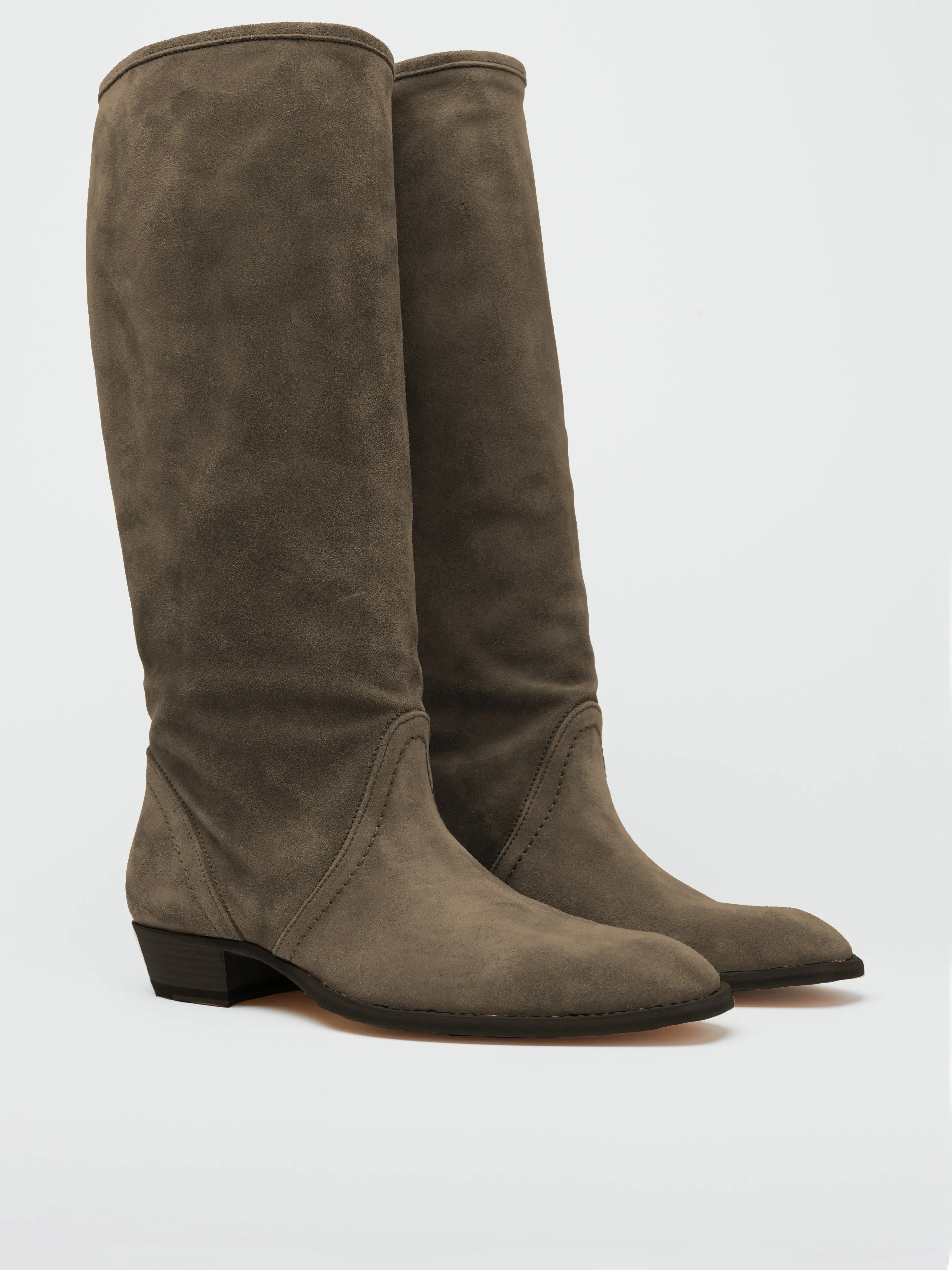 KEITH ROLL DOWN BOOTS IN SMOKE SUEDE