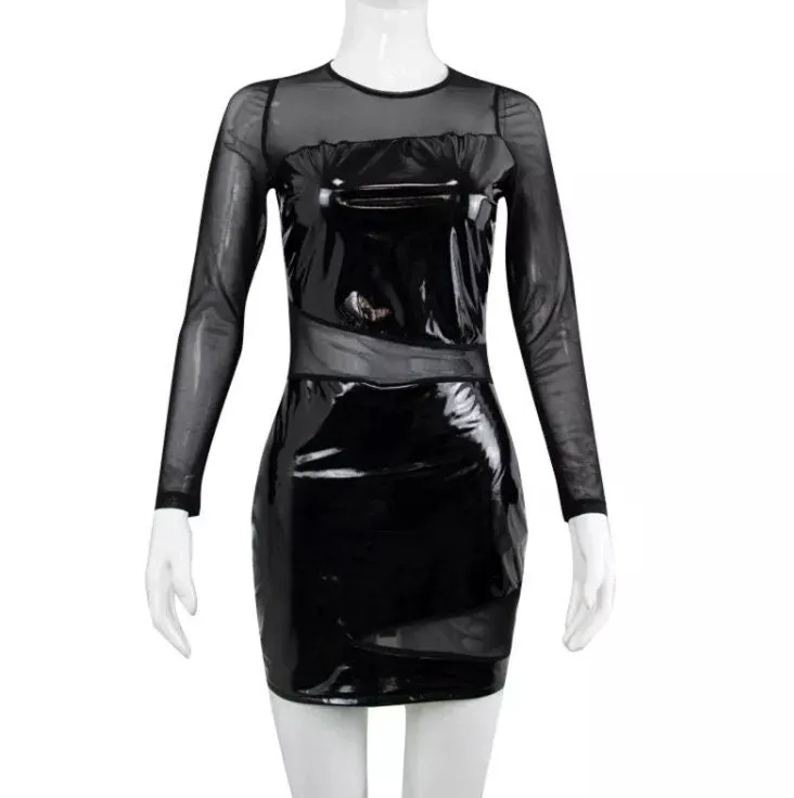 Leather Dress | Womens Leather Dress | Mini Dress | Sexy Leather Dress | Black Leather Dress | Party Dress | Girls Dress | Sexy Dress