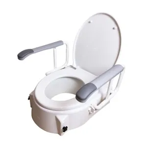 Lifeline Height Adjustable Raised Toilet Seat with Flip Up Armrest 8311