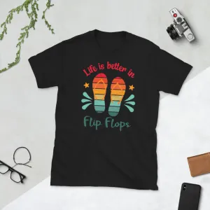 Live is Better in Flip Flops Short-Sleeve Unisex T-Shirt