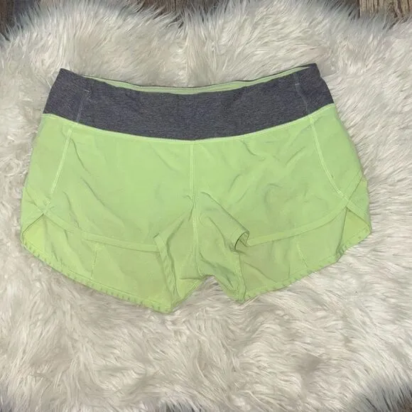 Lululemon Speed Up Short Chartreuse &amp; Gray