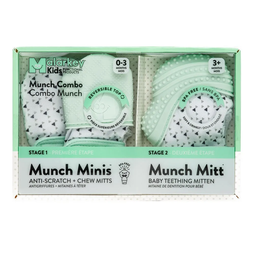 Malarkey Kids Munch Mini/Munch Mitt Combo (Mint Triangle)