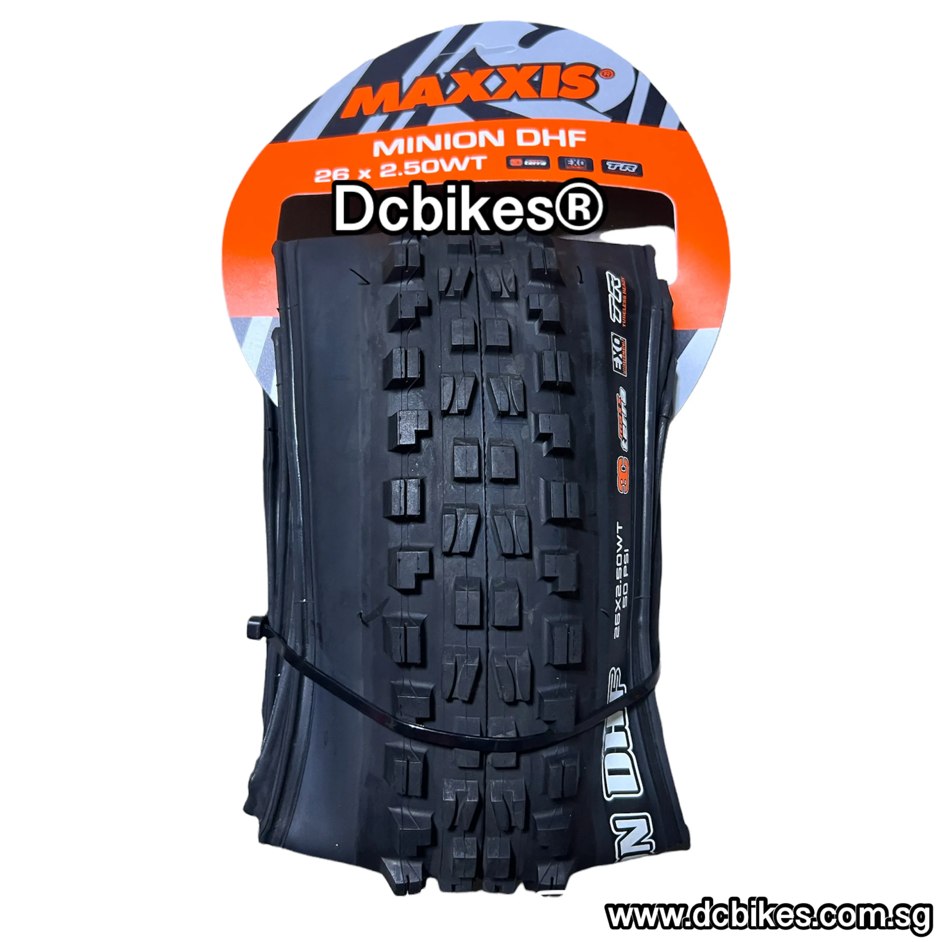 Maxxis 26 X 2.5 Minion DHF EXO 3C MTB Trail Tubeless Ready Folding Tyre (1 Tire)