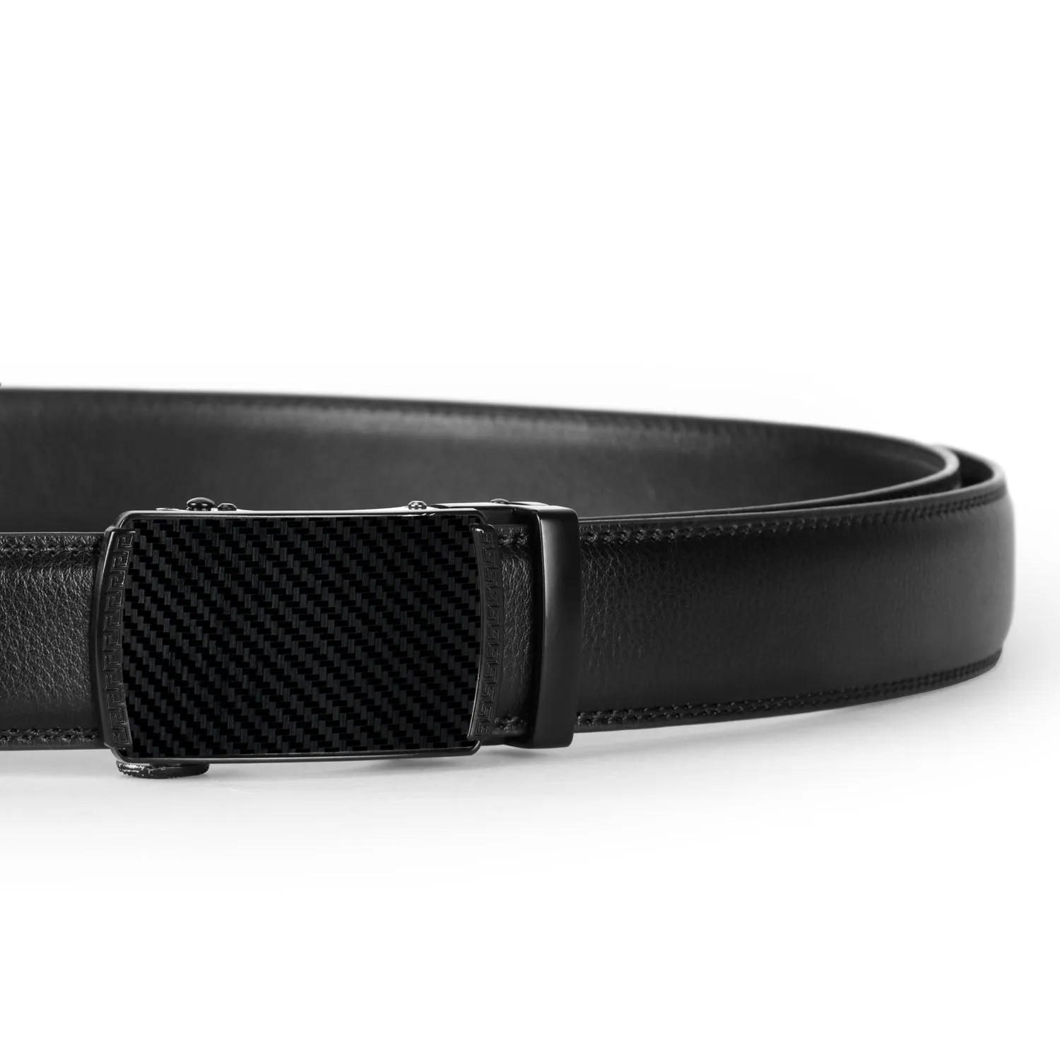 Men's Leather Ratchet Dress Belt with Automatic Buckle in Gift Box by JASGOOD