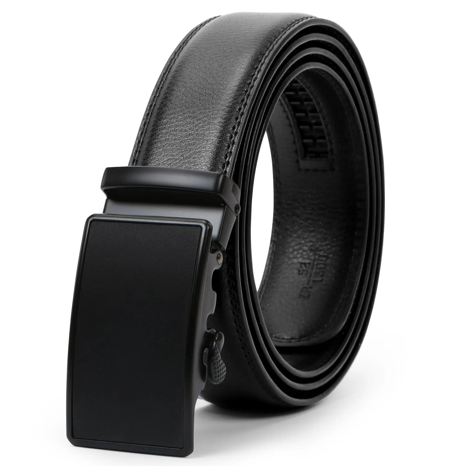 Men's Leather Ratchet Dress Belt with Automatic Buckle in Gift Box by JASGOOD