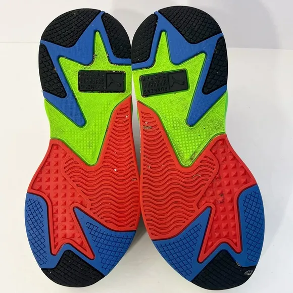 Men’s Puma RS-X³ Tailored Sneakers Fluo Green Black-Dazzling Blue Men’s Size 7.5