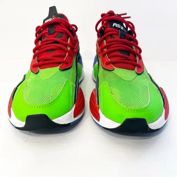 Men’s Puma RS-X³ Tailored Sneakers Fluo Green Black-Dazzling Blue Men’s Size 7.5