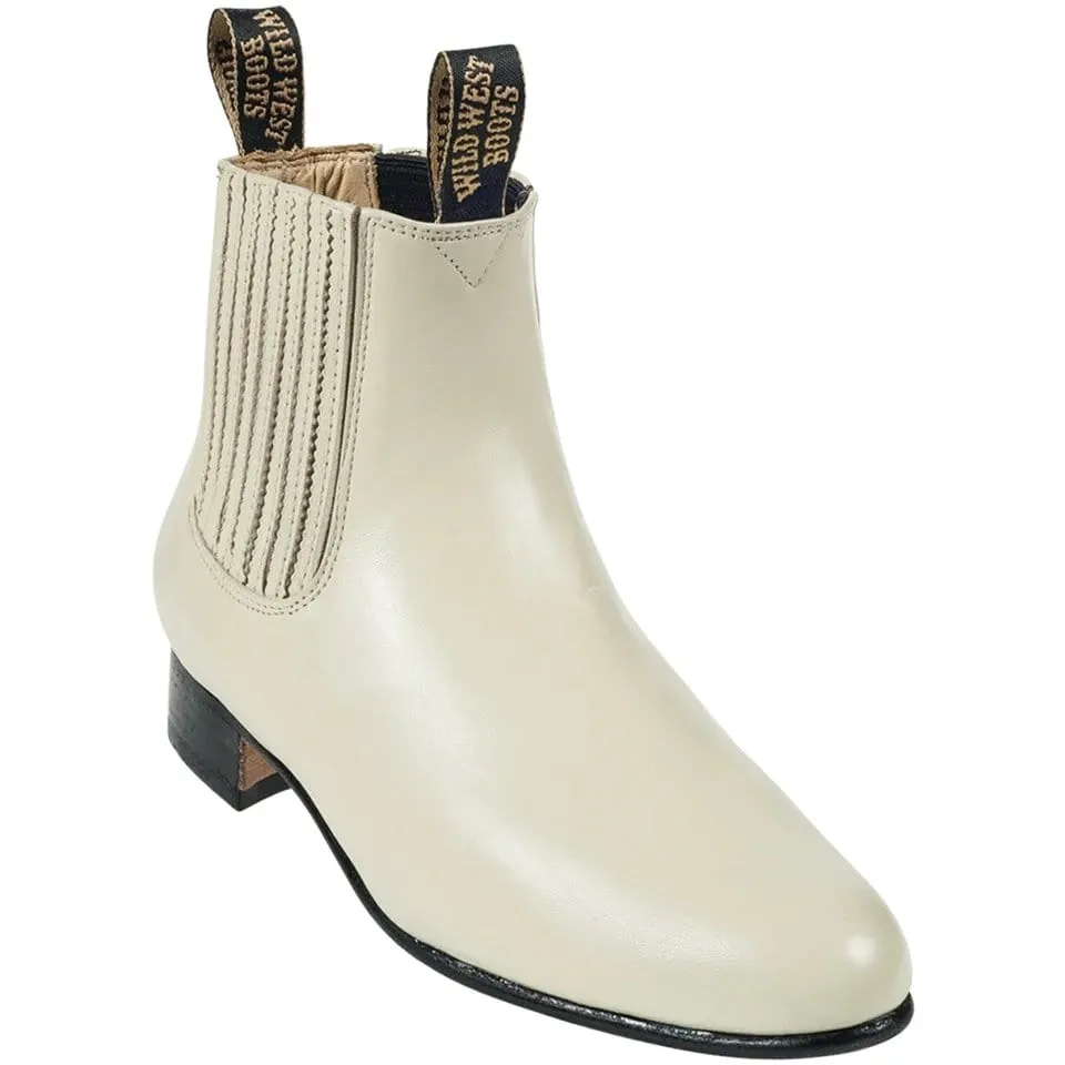 Men's Wild West Deer Skin Round Toe Charro Short Boots 261251