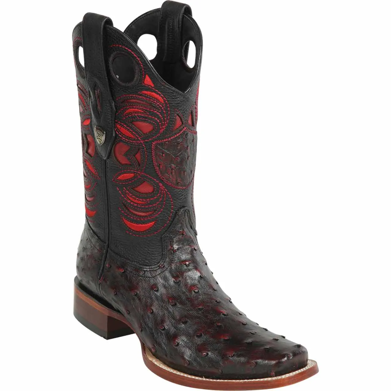 Men's Wild West Ostrich Skin Rodeo Toe Boots 281803