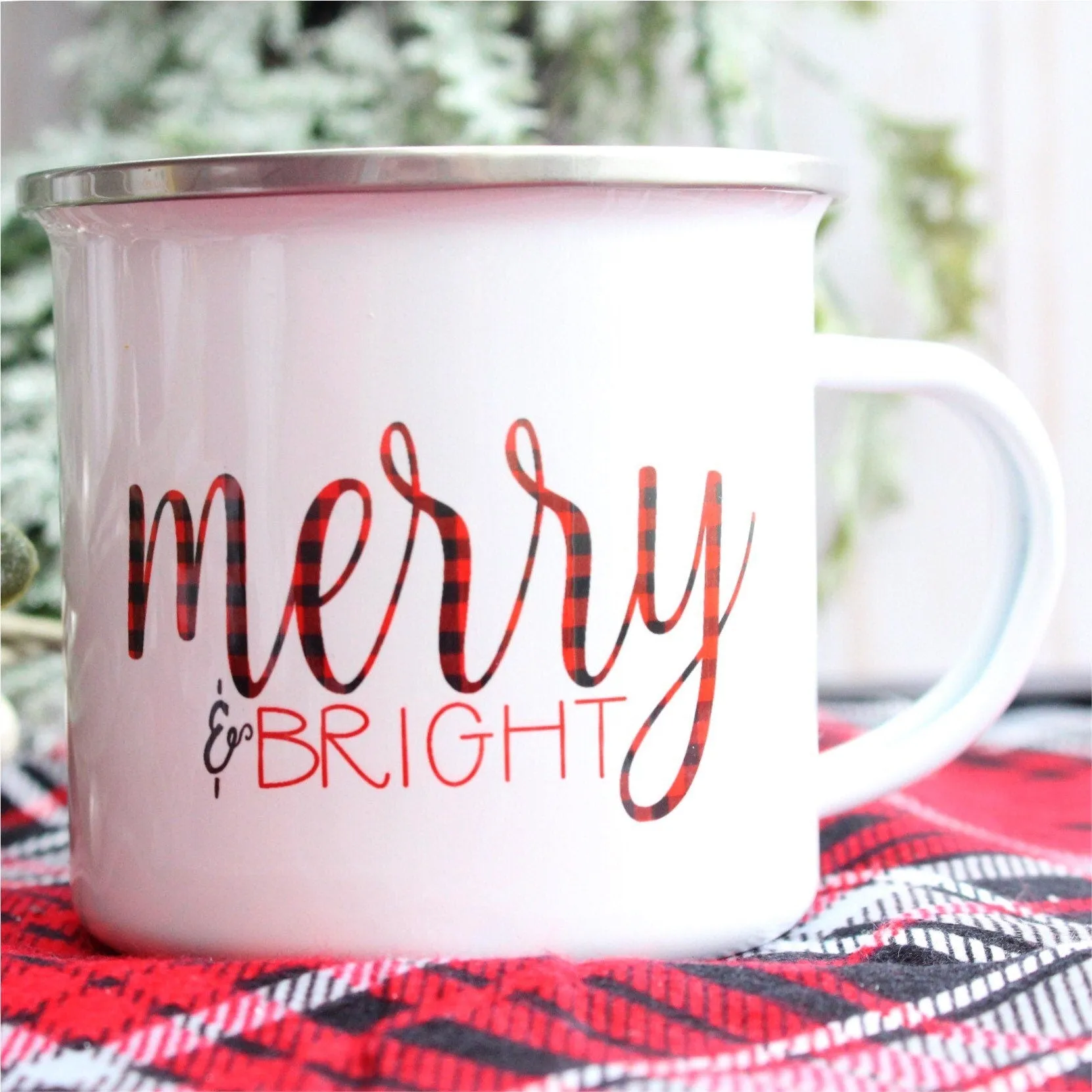Merry And Bright Metal Mug