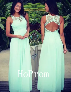 Mint Green Prom Dresses,Chiffon Prom Dress,Evening Dress