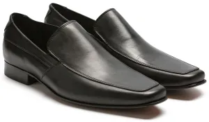 Mirage Black Dress Leather Slip on shoes  6502
