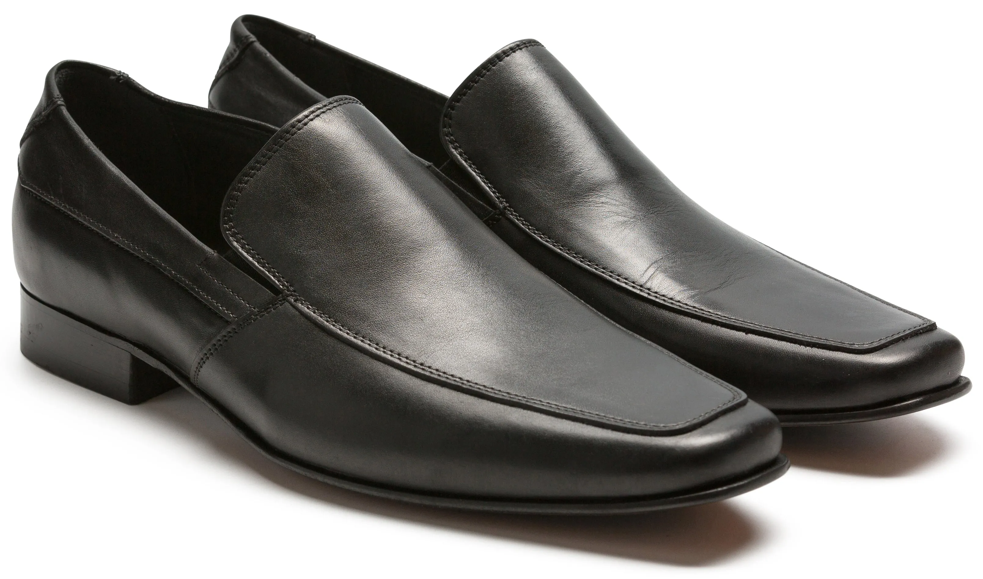 Mirage Black Dress Leather Slip on shoes  6502