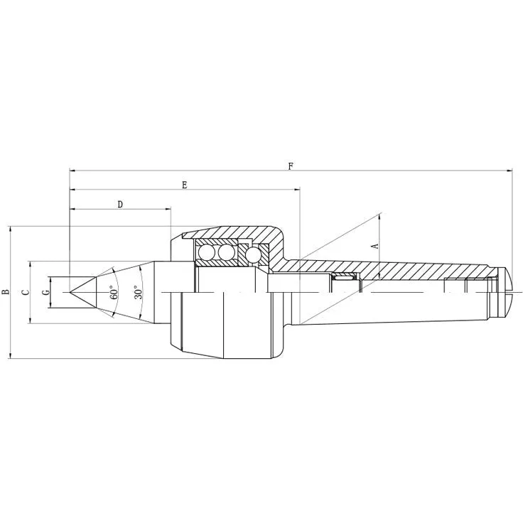 Morse Taper 2 Extended Nose High Speed Live Centre
