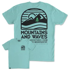 Mountains and Waves Back Print 'Trail Tee' | Lightweight Blend |