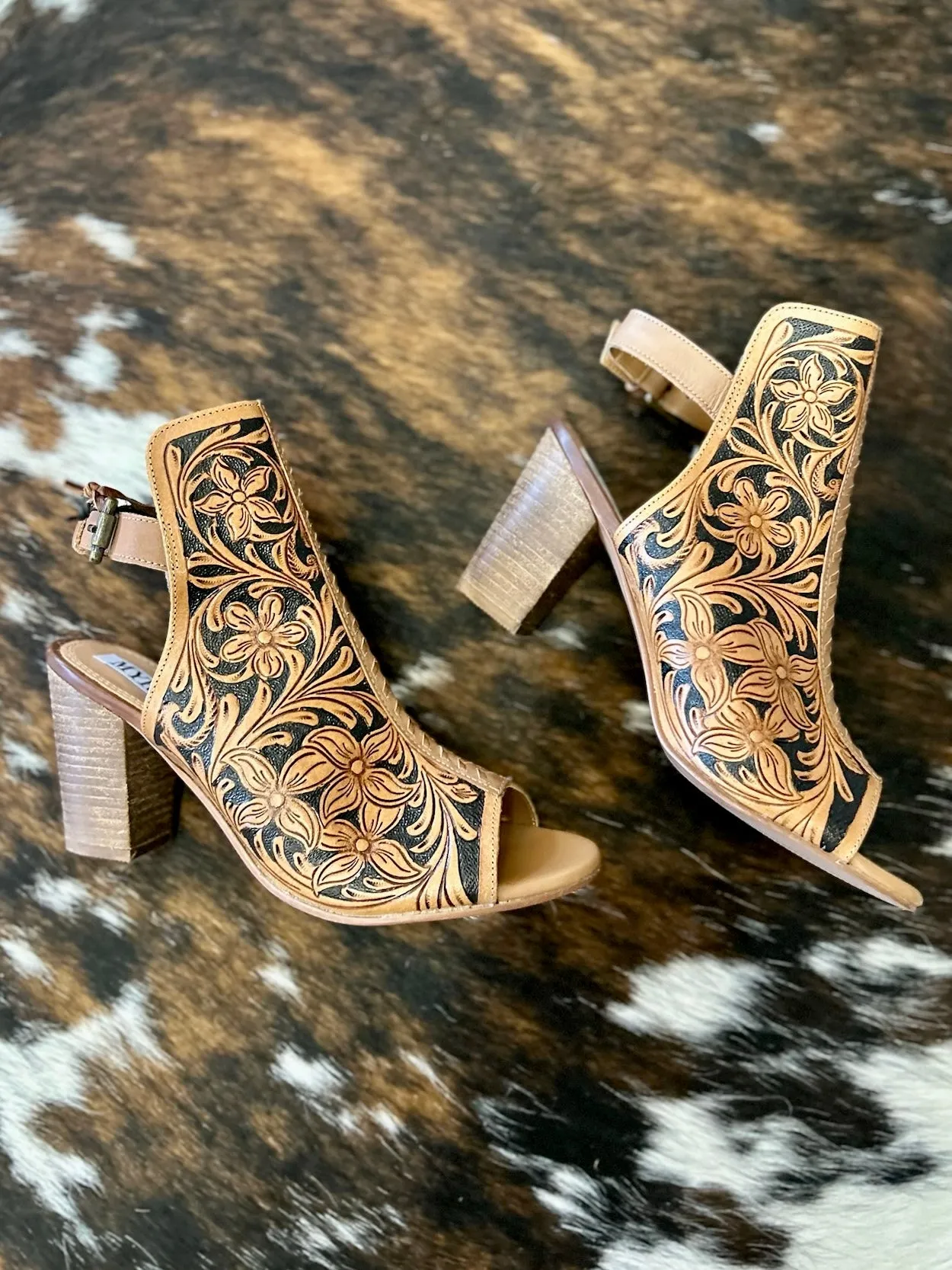 MYRA Tooled Leather Heels