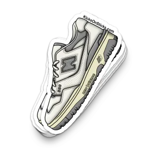 NB 550 "Amine Leon White Silver" Sneaker Sticker
