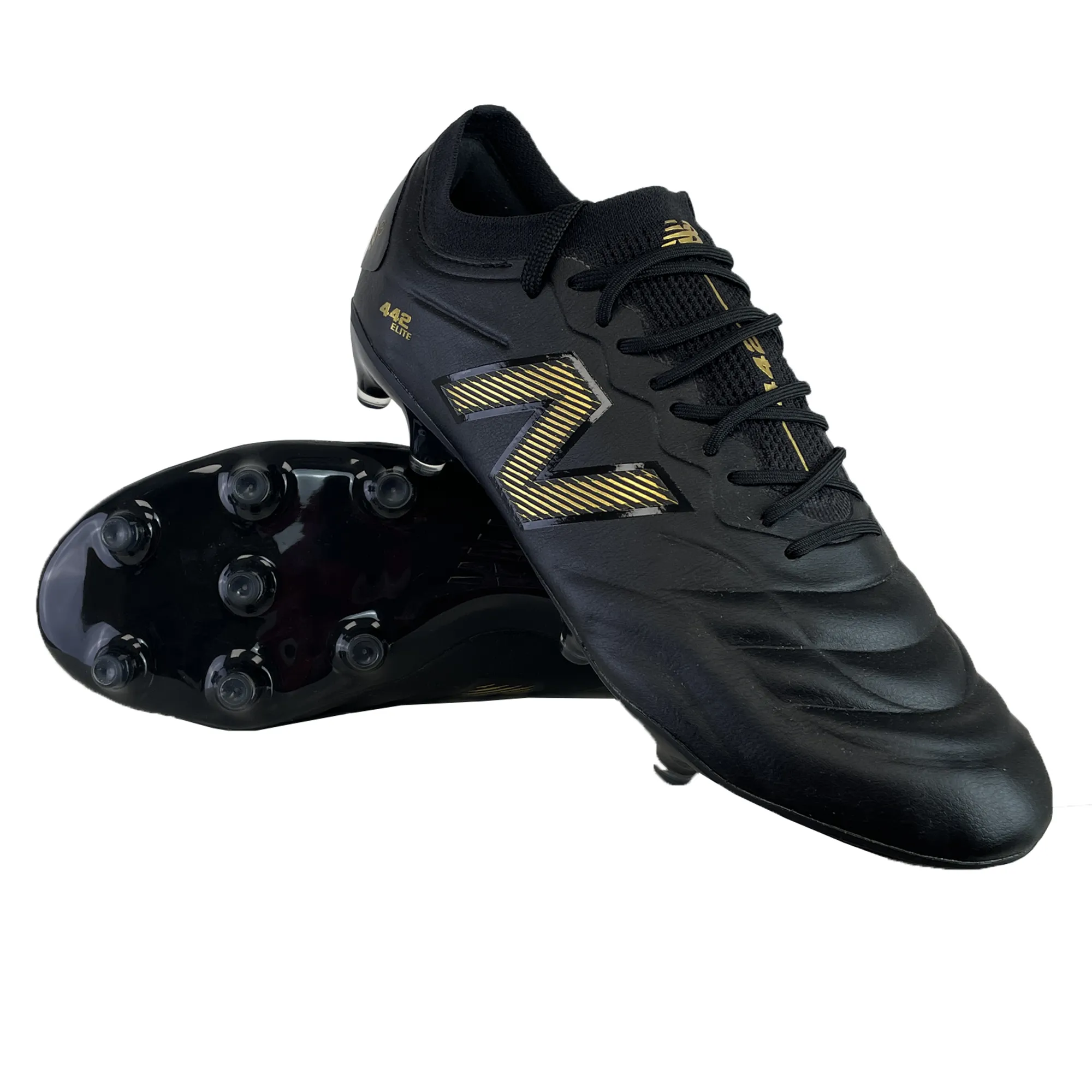 New Balance 442 v2 Elite FG Wide Boots - Black/Metallic Gold