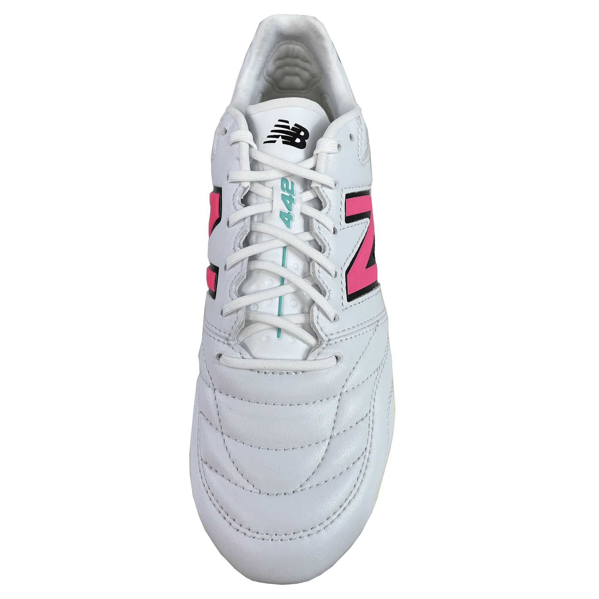 New Balance 442 v2 Pro Synthetic FG - White/Hi Lite/Neon Pink