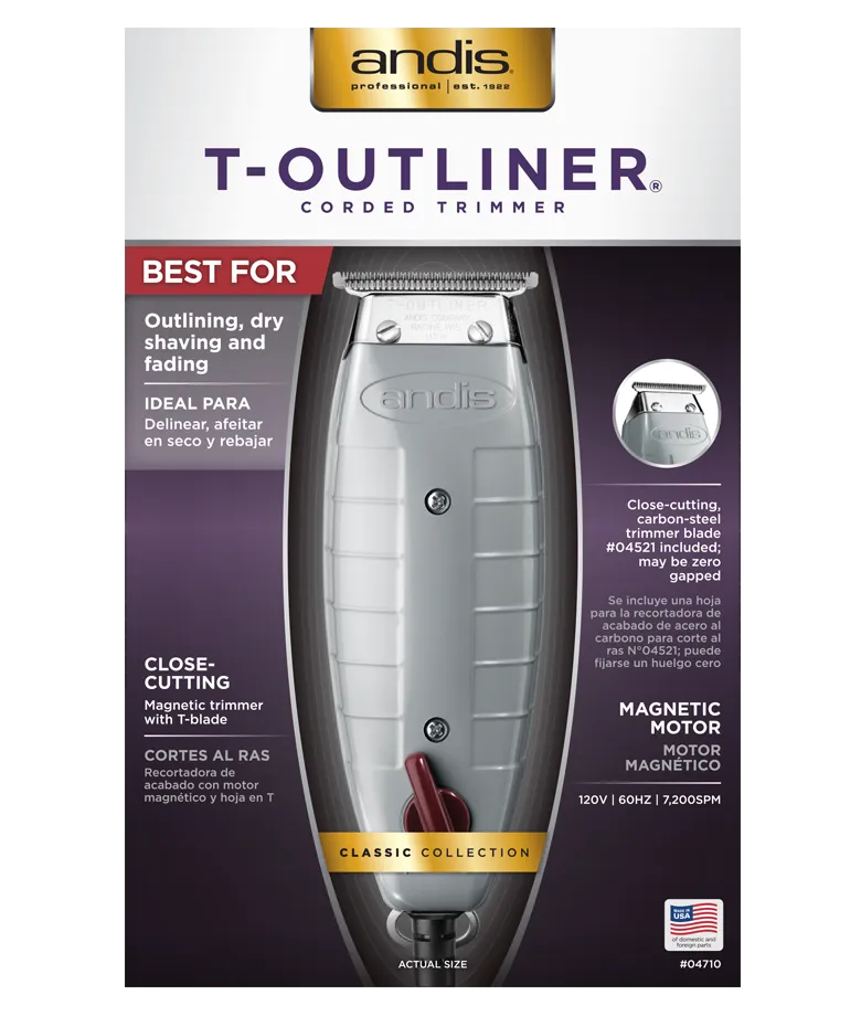 New in box! Andis - Professional 04710 T-Outliner Trimmer, Missing blade oil, Retails $120 
