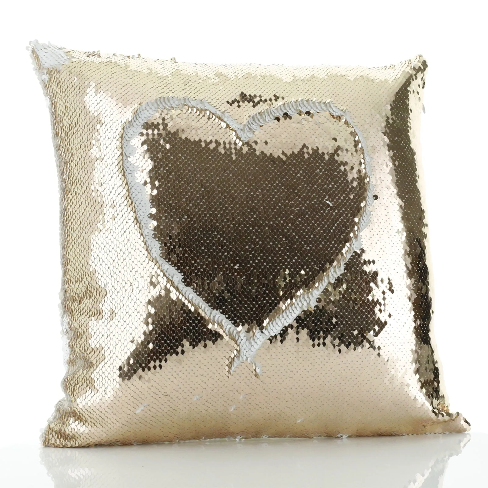 Personalised Sequin Cushion with Lion Cub Olive Branch and Cute Text
