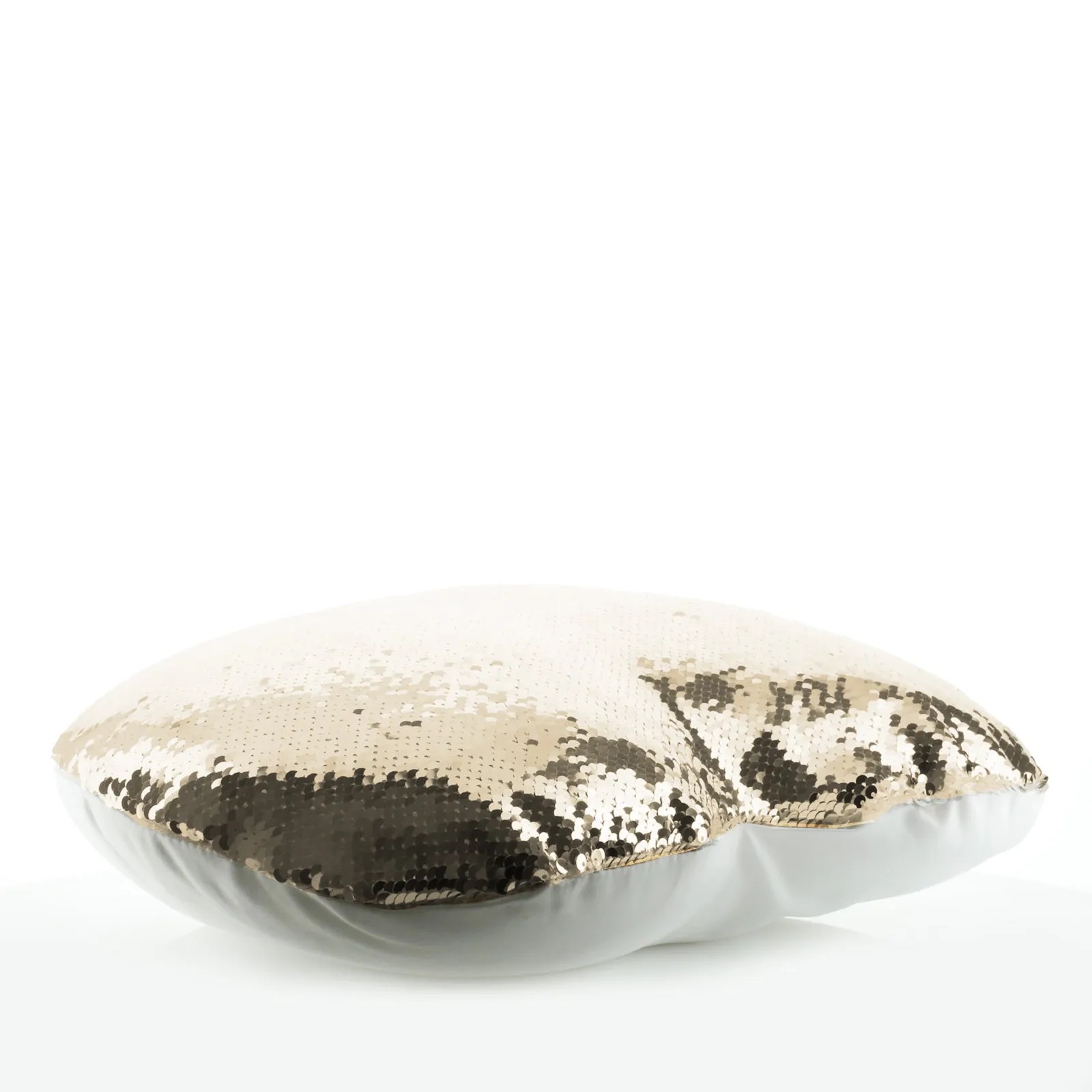 Personalised Sequin Heart Cushion with Christmas Reindeer Deer Green Leaves and Cute Text