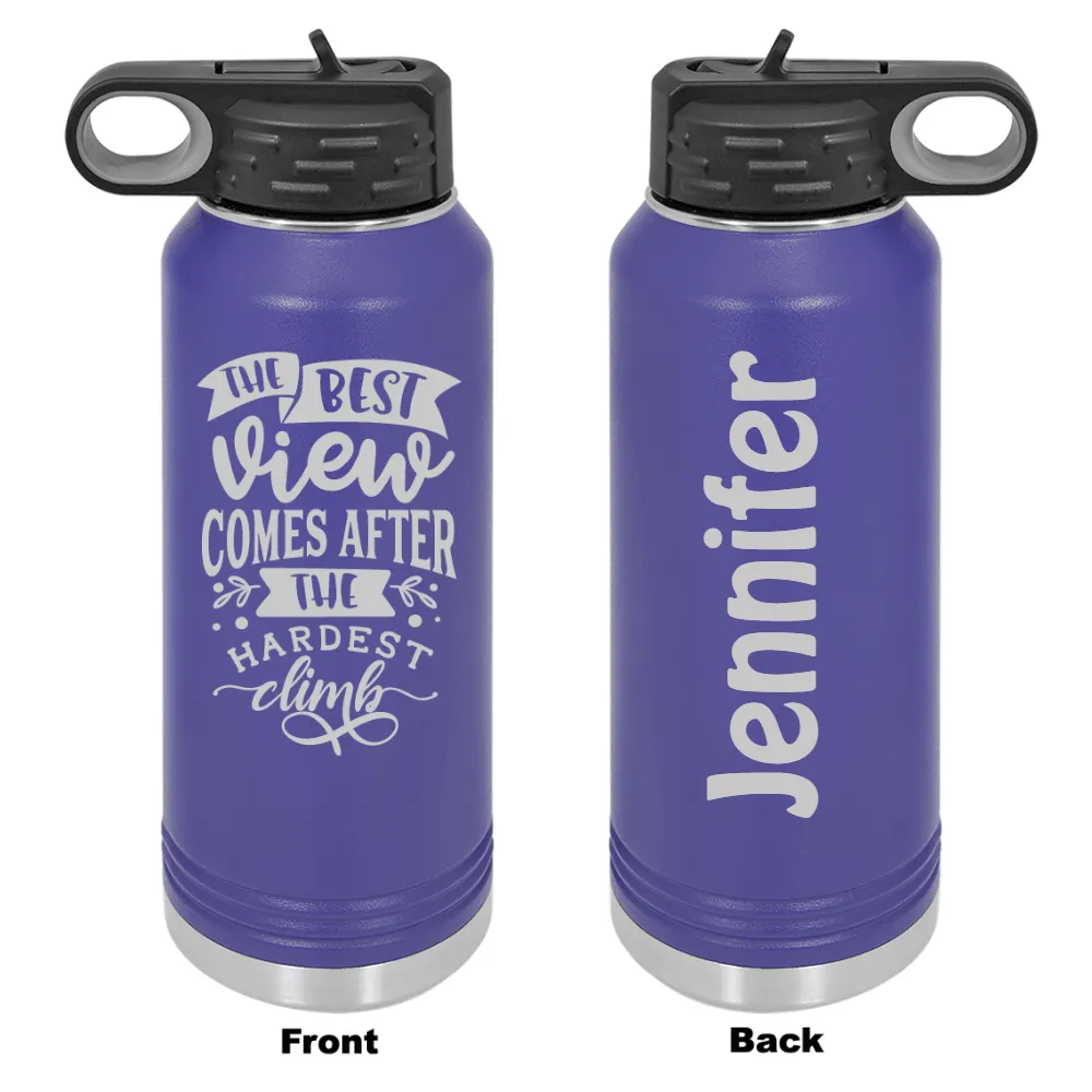 Personalized The Best View Laser Engraved Water Bottle