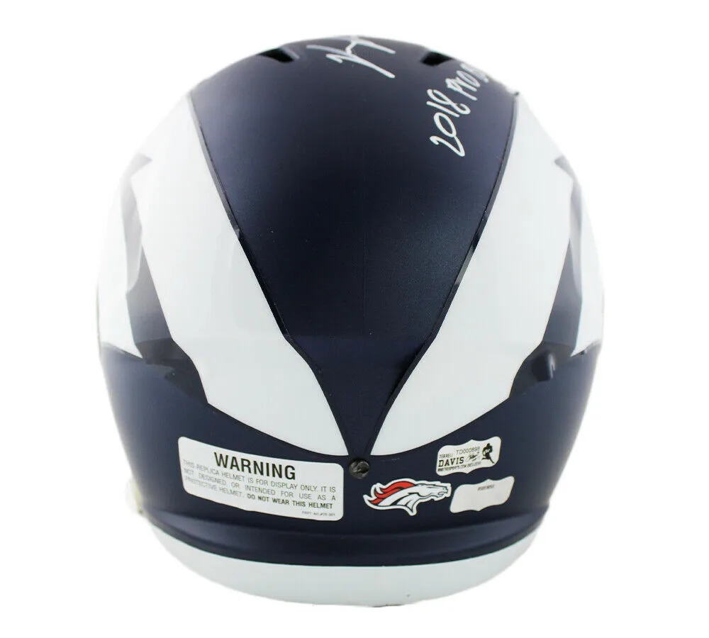 Phillip Lindsay & Terrell Davis Signed Denver Broncos Speed Full Size AMP Helmet