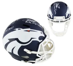 Phillip Lindsay & Terrell Davis Signed Denver Broncos Speed Full Size AMP Helmet