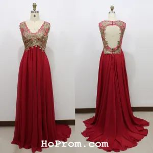 Red Prom Dresses Red Backless Evening Dresses