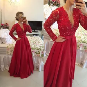 Red Prom Dresses,Sheer Back Prom Dress,Evening Dress