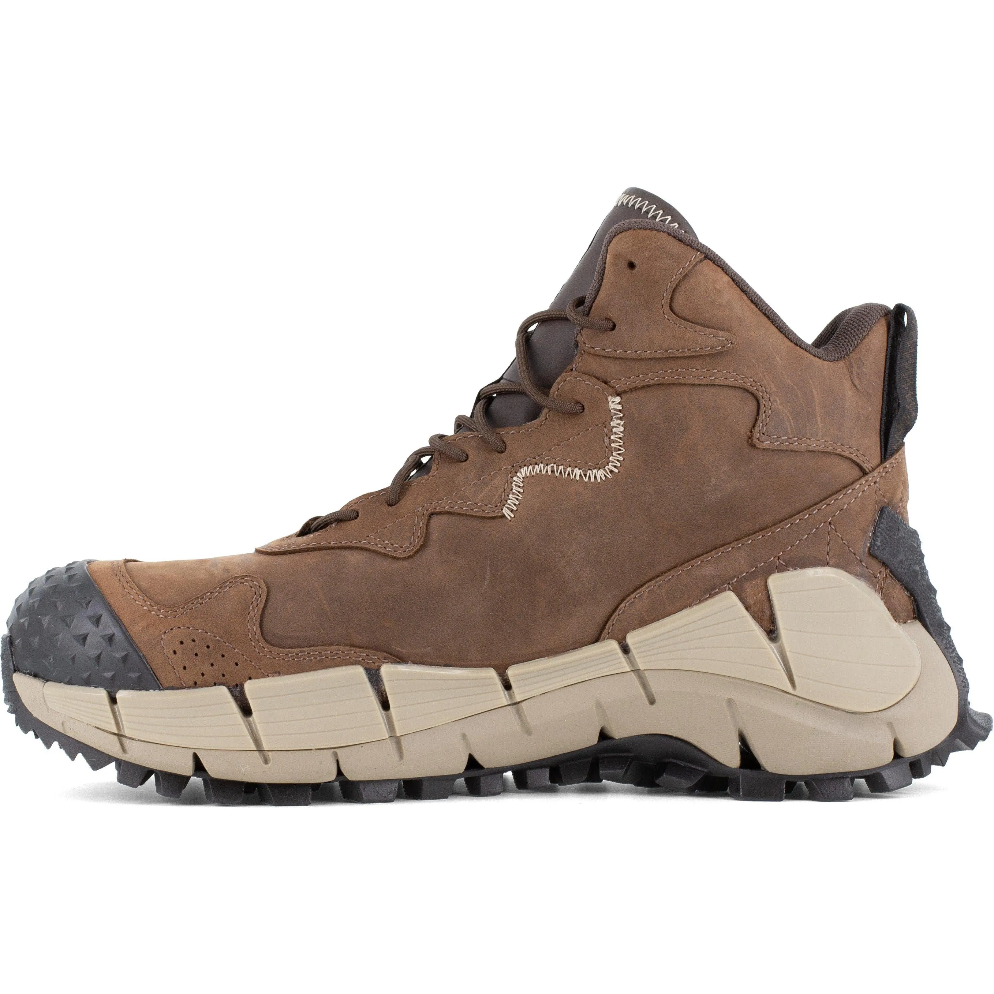 Reebok Men's Zig Kinetica Trail-Inspired WP Hiker Work Boot- Brown- RB3025