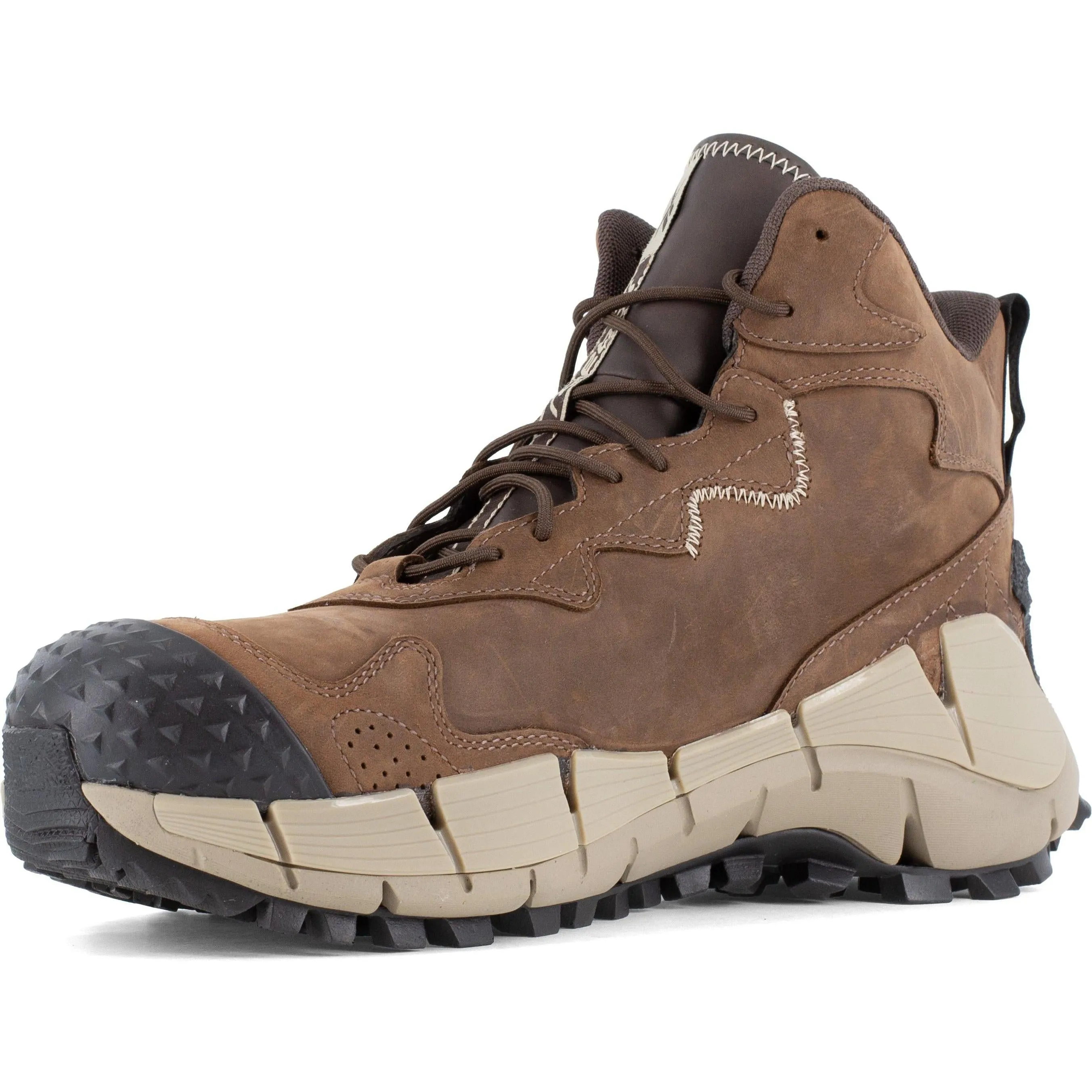 Reebok Men's Zig Kinetica Trail-Inspired WP Hiker Work Boot- Brown- RB3025