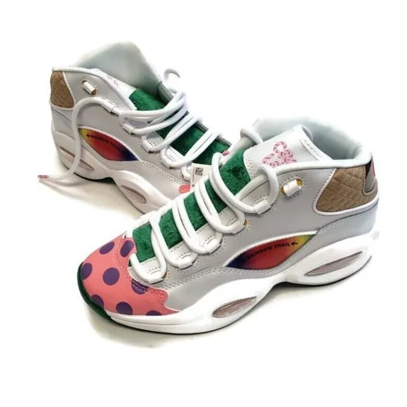 Reebok Size 4.5 Question Mid Candy Land x Hasbro Iverson Rainbow Trail GZ0081