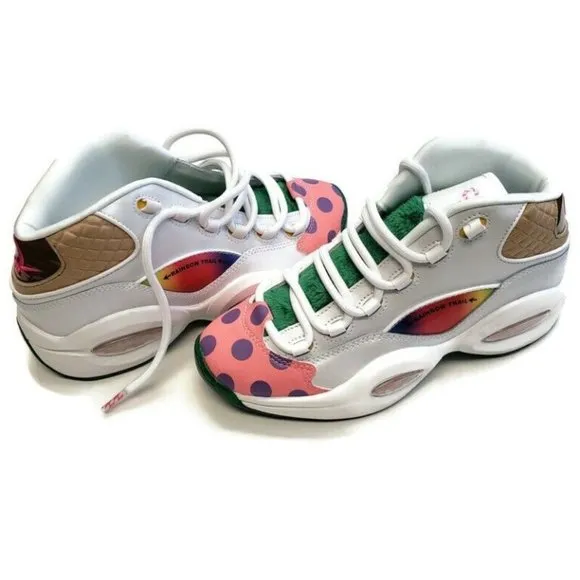 Reebok Size 4.5 Question Mid Candy Land x Hasbro Iverson Rainbow Trail GZ0081