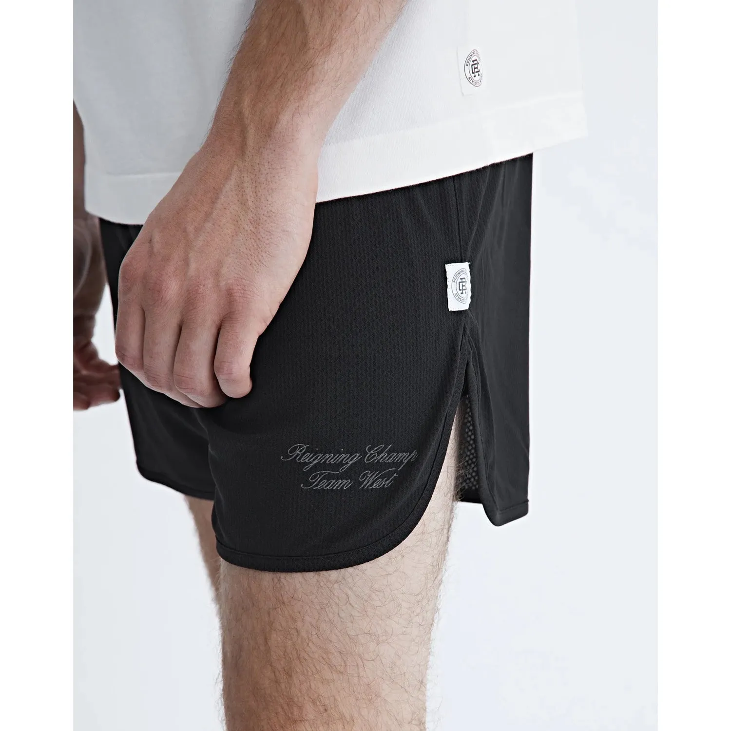Reigning Champ Men Knit West Tech Mesh Running Short Black RC-5383-BLK
