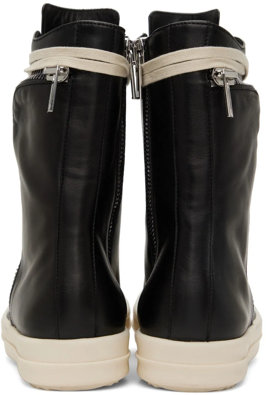 RICK OWENS Black High Pocket Sneakers