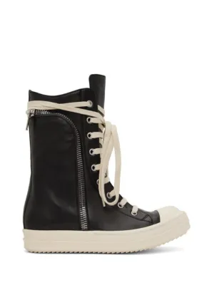 RICK OWENS Black High Pocket Sneakers