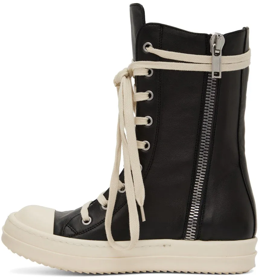 RICK OWENS Black High Pocket Sneakers