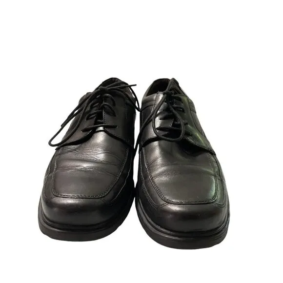 Rockport Mens Walkability Adiprene By Adidas Black Leather Lace Up Dress Shoe 10