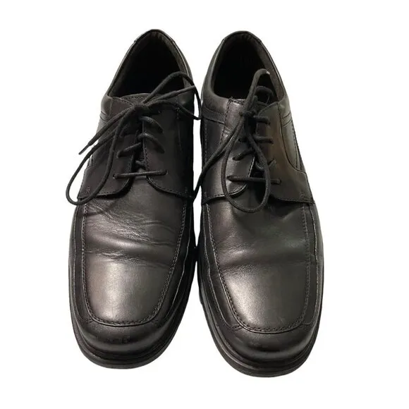 Rockport Mens Walkability Adiprene By Adidas Black Leather Lace Up Dress Shoe 10