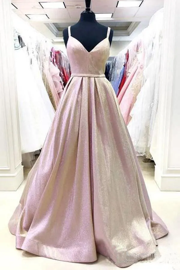 Romantic Sky Blue Ball Gown Prom Gown Sparkly V Neck Party Dress TP0968